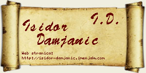 Isidor Damjanić vizit kartica